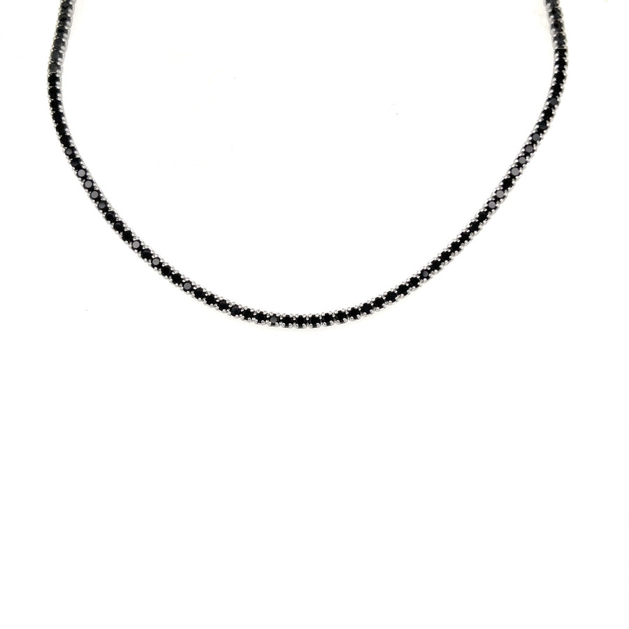 Collar Tennis Black Silver